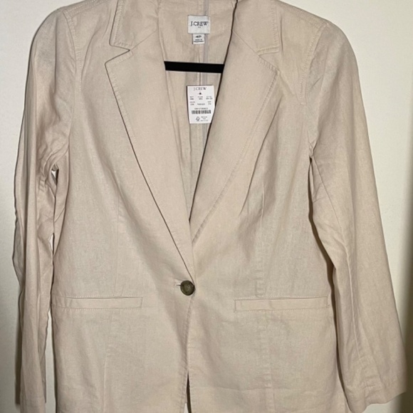 Brand New J.Crew Petite linen-blend deconstructed blazer - Picture 5 of 6